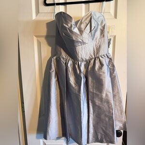 Elegant Silver Strapless Dress